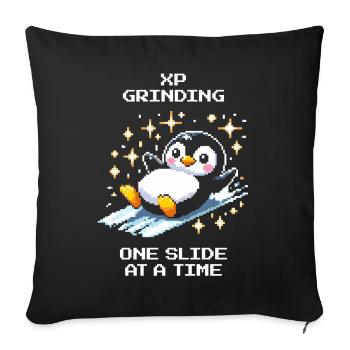 XP Grinding | Slide Level Up Humor - Sofakissenbezug 45 x 45 cm - Schwarz - Vorne