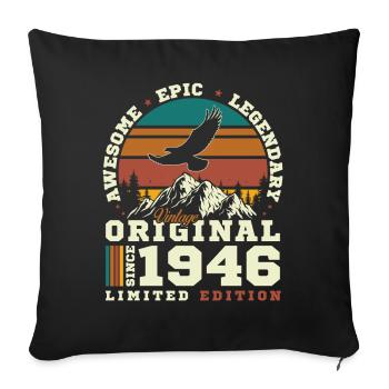 80 Years 1946 Vintage Retro Birthday Gift - Sofa pillowcase 17,3'' x 17,3'' (45 x 45 cm) - black - Front