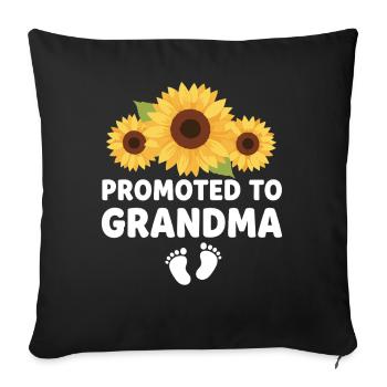 Mamie enceinte chargeant future grand-mère - Housse de coussin décorative 45 x 45 cm - noir - Devant