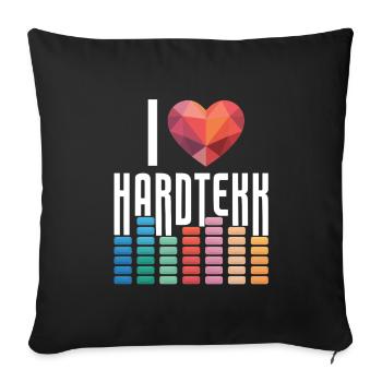 I Love Hardtekk Tekke East Germany - Sofa pillowcase 17,3'' x 17,3'' (45 x 45 cm) - black - Front