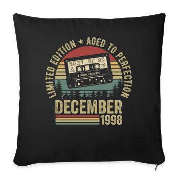 December 1998 - Anniversary December 1998 - Sofa pillowcase 17,3'' x 17,3'' (45 x 45 cm) - black - Front