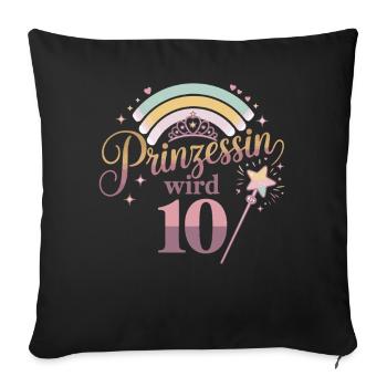 La princesse a 10 ans – Rainbow Magic - Housse de coussin décorative 45 x 45 cm - noir - Devant
