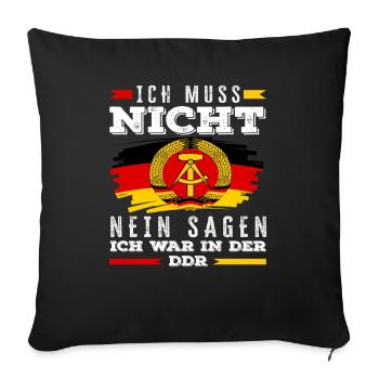 Ossi Spruch DDR Stolz Nein Sagen - Housse de coussin décorative 45 x 45 cm - noir - Devant