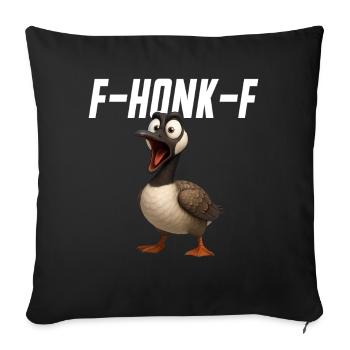 F-Honk-F Goose Funny Goose FHONKF F Honk F - Sofa pillowcase 17,3'' x 17,3'' (45 x 45 cm) - black - Front