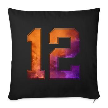 NON. 12 NUMÉRO 12 COLLÈGE 12E ANNIVERSAIRE - Housse de coussin décorative 45 x 45 cm - noir - Devant