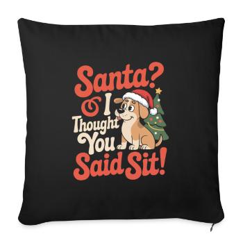 Funny Christmas Dog - Sofa pillowcase 17,3'' x 17,3'' (45 x 45 cm) - black - Front