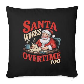 Christmas stress in the office - Sofa pillowcase 17,3'' x 17,3'' (45 x 45 cm) - black - Front