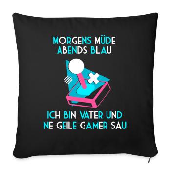 Gamer Gamer Nerd Father Saying Father's Day Funny - Sofa pillowcase 17,3'' x 17,3'' (45 x 45 cm) - black - Front