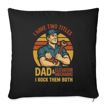 Funny Elevator Inspector Dad And Elevator Mechanic - Sofa pillowcase 17,3'' x 17,3'' (45 x 45 cm) - black - Front