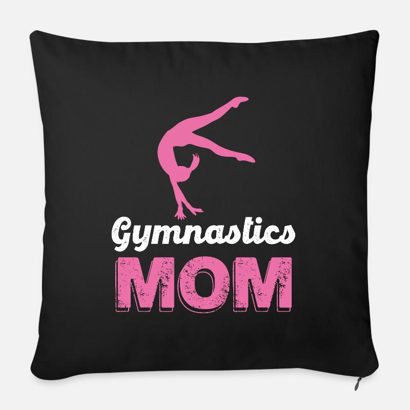 Gymnastics Mom Silhouette - Sofakissenbezug 45 x 45 cm - Schwarz