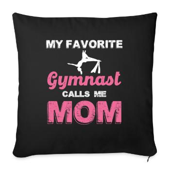 Gymnast Mom Favorite Motif - Sofa pillowcase 17,3'' x 17,3'' (45 x 45 cm) - black - Front