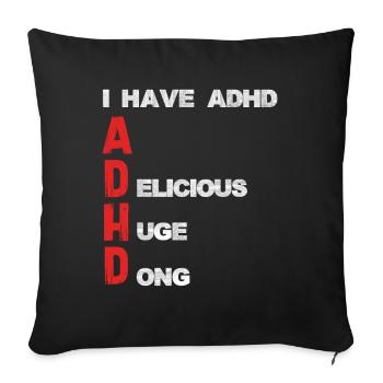 ADHD Lettering Vertical Accents - Sofa pillowcase 17,3'' x 17,3'' (45 x 45 cm) - black - Front