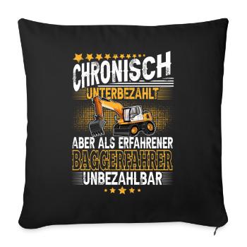 Baggerfahrer - Sofakissenbezug 45 x 45 cm - Schwarz - Vorne