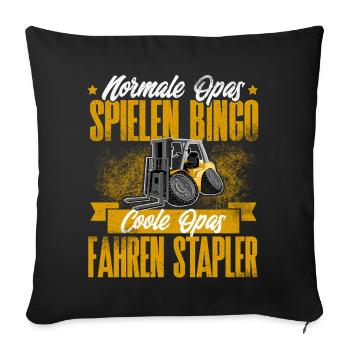 Opa Staplerfahrer - Sofakissenbezug 45 x 45 cm - Schwarz - Vorne
