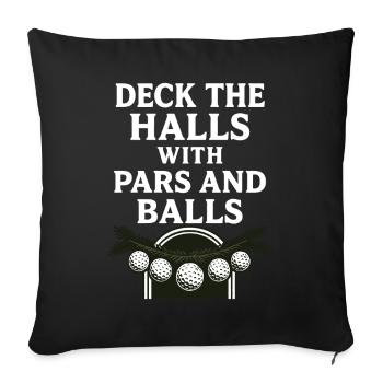 Décorez les salles avec des normales et des balles de golf de Noël - Housse de coussin décorative 45 x 45 cm - noir - Devant