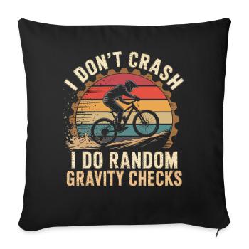 I don't crash gravity checks - Sofa pillowcase 17,3'' x 17,3'' (45 x 45 cm) - black - Front