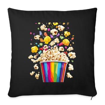 Colorful Popcorn Explosion From Rainbow Mug - Sofa pillowcase 17,3'' x 17,3'' (45 x 45 cm) - black - Front