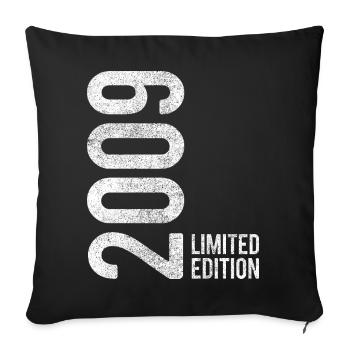 16e anniversaire 2009 Édition limitée Garçon Filles - Housse de coussin décorative 45 x 45 cm - noir - Devant