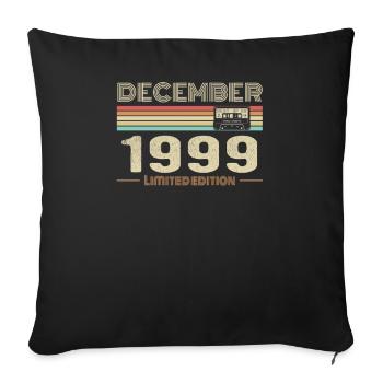 Décembre 1999 anniversaire Décembre 1999 Décembre - Housse de coussin décorative 45 x 45 cm - noir - Devant