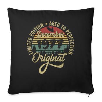 December 1977 - Legend since December 1977 - Sofa pillowcase 17,3'' x 17,3'' (45 x 45 cm) - black - Front