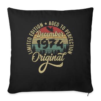 Décembre 1974 - Légende depuis décembre 1974 - Housse de coussin décorative 45 x 45 cm - noir - Devant