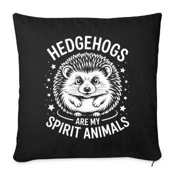 hérisson disant drôle de cadeau de hérisson - Housse de coussin décorative 45 x 45 cm - noir - Devant