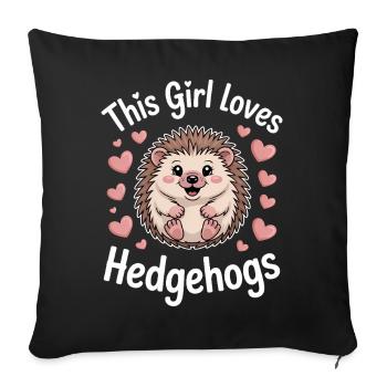 hérisson disant drôle de cadeau de hérisson - Housse de coussin décorative 45 x 45 cm - noir - Devant