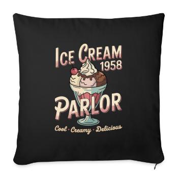 Vintage Eiscreme Werbung - Sofa pillowcase 17,3'' x 17,3'' (45 x 45 cm) - black - Front