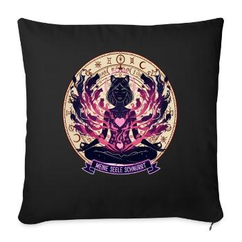 My Soul Purrs - Mystic Cat - Sofa pillowcase 17,3'' x 17,3'' (45 x 45 cm) - black - Front