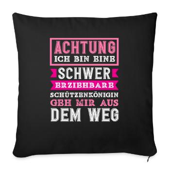 Frauen Schwer Erziehbar Lustiger Schützenfest - Sofakissenbezug 45 x 45 cm - Schwarz - Vorne