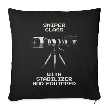 Classe de tireur d’élite | Téléobjectif avec stabilisateur - Housse de coussin décorative 45 x 45 cm - noir - Devant
