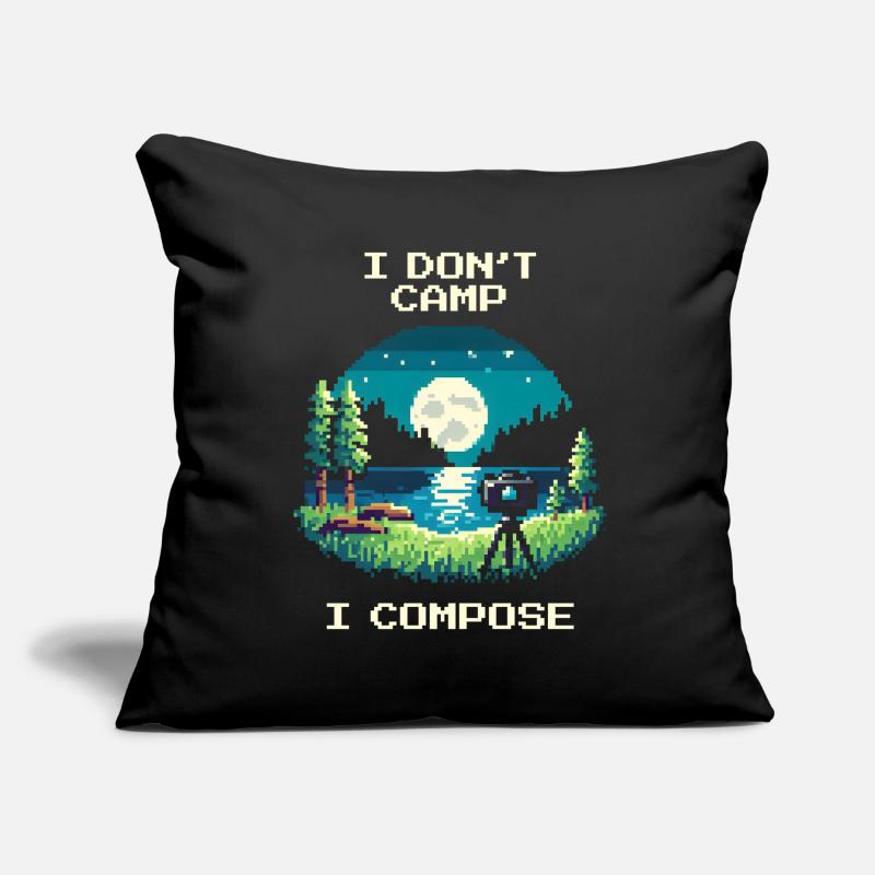I don't camp, I compose | Composition Sofa pillowcase 17,3'' x 17,3'' (45 x 45 cm)