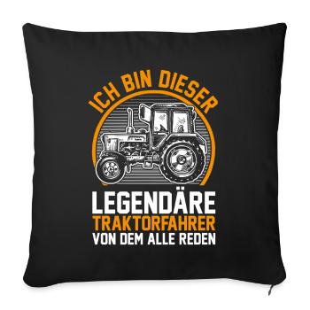 Agriculteur Agriculteur Agriculteur Tracteur Agricole - Housse de coussin décorative 45 x 45 cm - noir - Devant