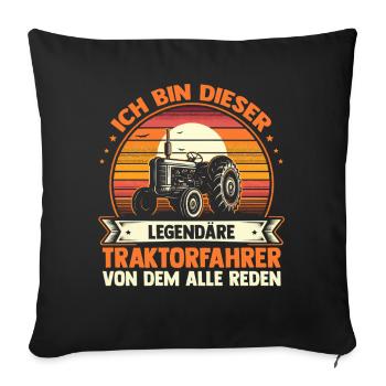 Farmer Farm Farmer Farmer Tractor - Sofa pillowcase 17,3'' x 17,3'' (45 x 45 cm) - black - Front