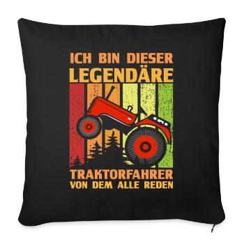 Agriculteur Agriculteur Agriculteur Tracteur Agricole - Housse de coussin décorative 45 x 45 cm - noir - Devant