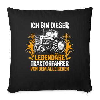 Agriculteur Agriculteur Agriculteur Tracteur Agricole - Housse de coussin décorative 45 x 45 cm - noir - Devant