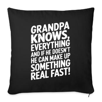 Drôle de grand-père citation grand-père - Housse de coussin décorative 45 x 45 cm - noir - Devant
