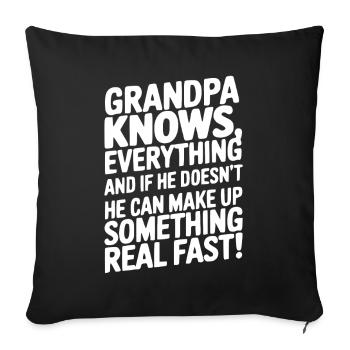 Drôle de grand-père citation grand-père - Housse de coussin décorative 45 x 45 cm - noir - Devant
