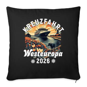 Cruise Western Europe 2026 - Sofa pillowcase 17,3'' x 17,3'' (45 x 45 cm) - black - Front