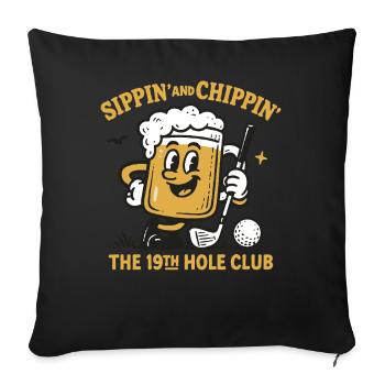 Siroter et chippin' Le plaisir du 19th Hole Club - Housse de coussin décorative 45 x 45 cm - noir - Devant