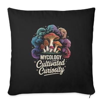 Mycology Cultivated Curiosity Fungi Science - Sofakissenbezug 45 x 45 cm - Schwarz - Vorne