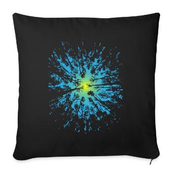 Forest Trail Hiking - Trees Nature Wilderness - Sofa pillowcase 17,3'' x 17,3'' (45 x 45 cm) - black - Front