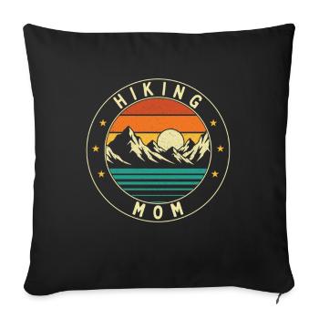Randonnée Maman Outdoor Trekker Mountain Trail - Housse de coussin décorative 45 x 45 cm - noir - Devant