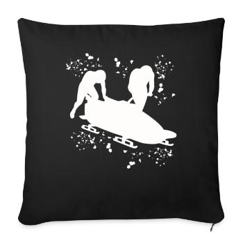 Bobsleigh Two-man Bobsleigh - Sofa pillowcase 17,3'' x 17,3'' (45 x 45 cm) - black - Front