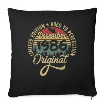 Décembre 1986 - Légende depuis décembre 1986 - Housse de coussin décorative 45 x 45 cm - noir - Devant