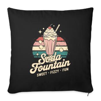 Vintage Soda Advertising - Sofa pillowcase 17,3'' x 17,3'' (45 x 45 cm) - black - Front