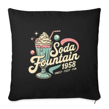 Soda Fountain 1958 - Sofa pillowcase 17,3'' x 17,3'' (45 x 45 cm) - black - Front
