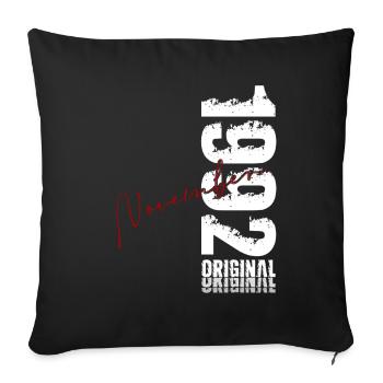 33ème Anniversaire Original Novembre Millésime 1992 - Housse de coussin décorative 45 x 45 cm - noir - Devant
