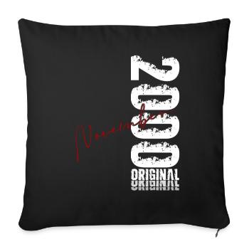 25ème Anniversaire Original Novembre Millésime 2000 - Housse de coussin décorative 45 x 45 cm - noir - Devant