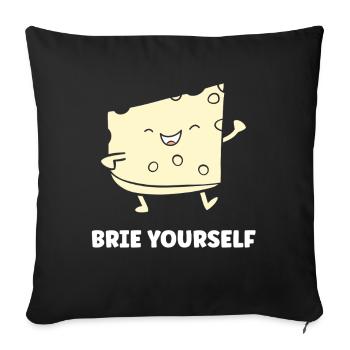 Humor Brie-Käse - Sofakissenbezug 45 x 45 cm - Schwarz - Vorne